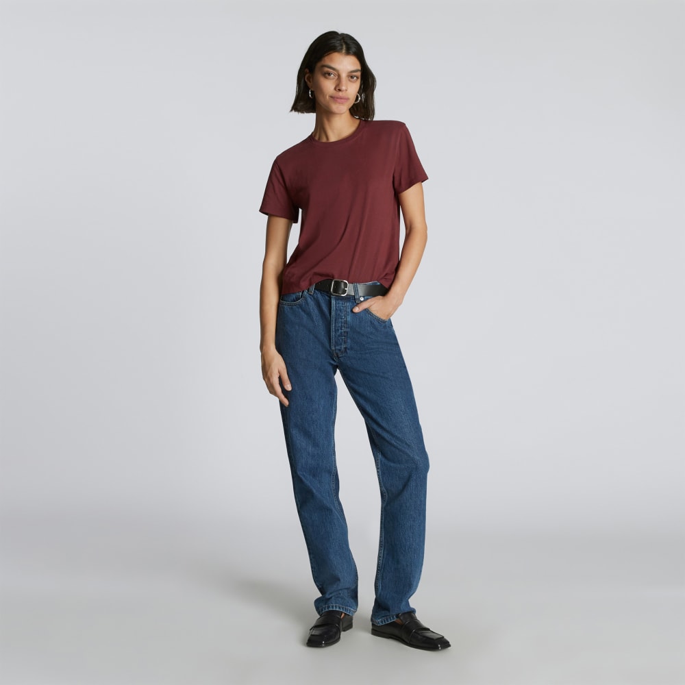 The Box-Cut Tee in Essential Cotton | Brandy | No Pocket - Image 5