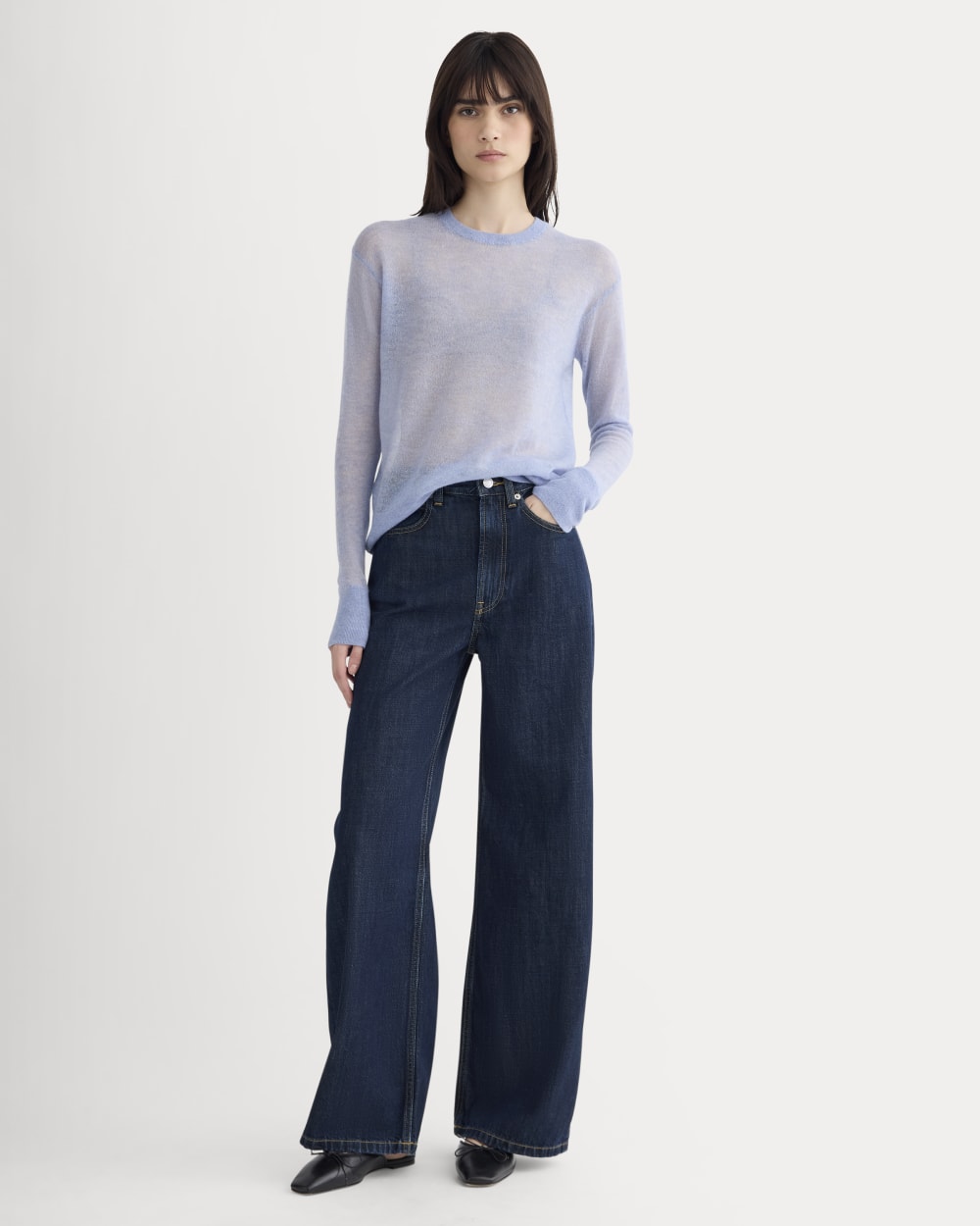 The Air Alpaca? Relaxed Crew Top | Soft Blue - Image 3