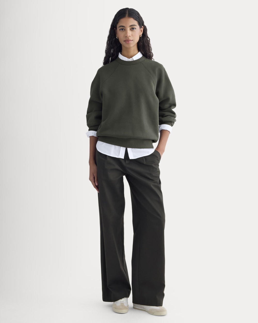 Luxe Fleece Raglan Crewneck | Washed Black - Image 3