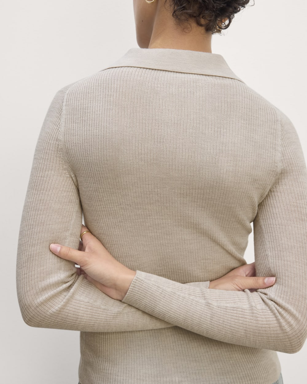 The Polo in Ultrasoft Merino | Heather Oatmeal - Image 5