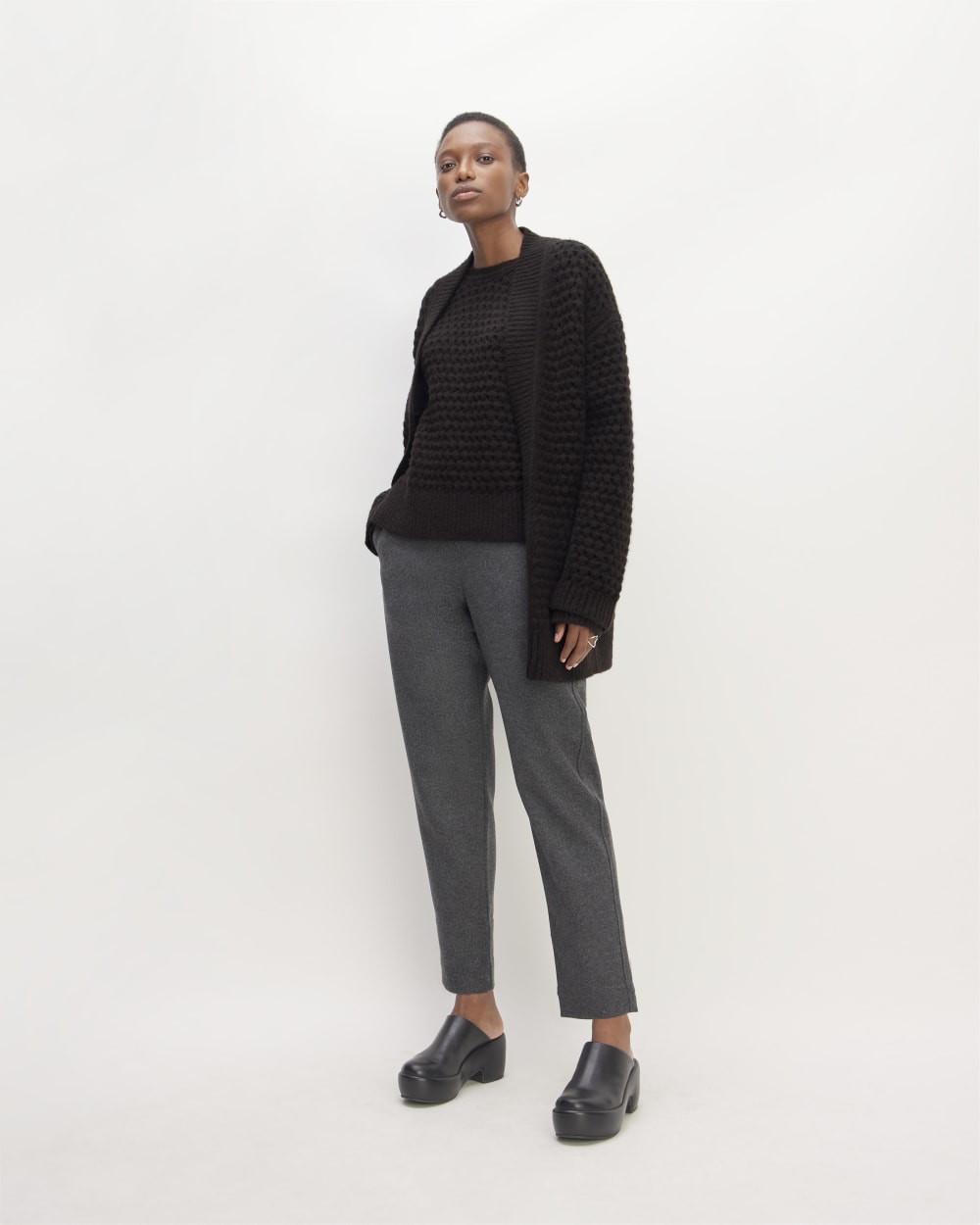 The Cloud Oversized Textured Cardigan | Black - Image 3