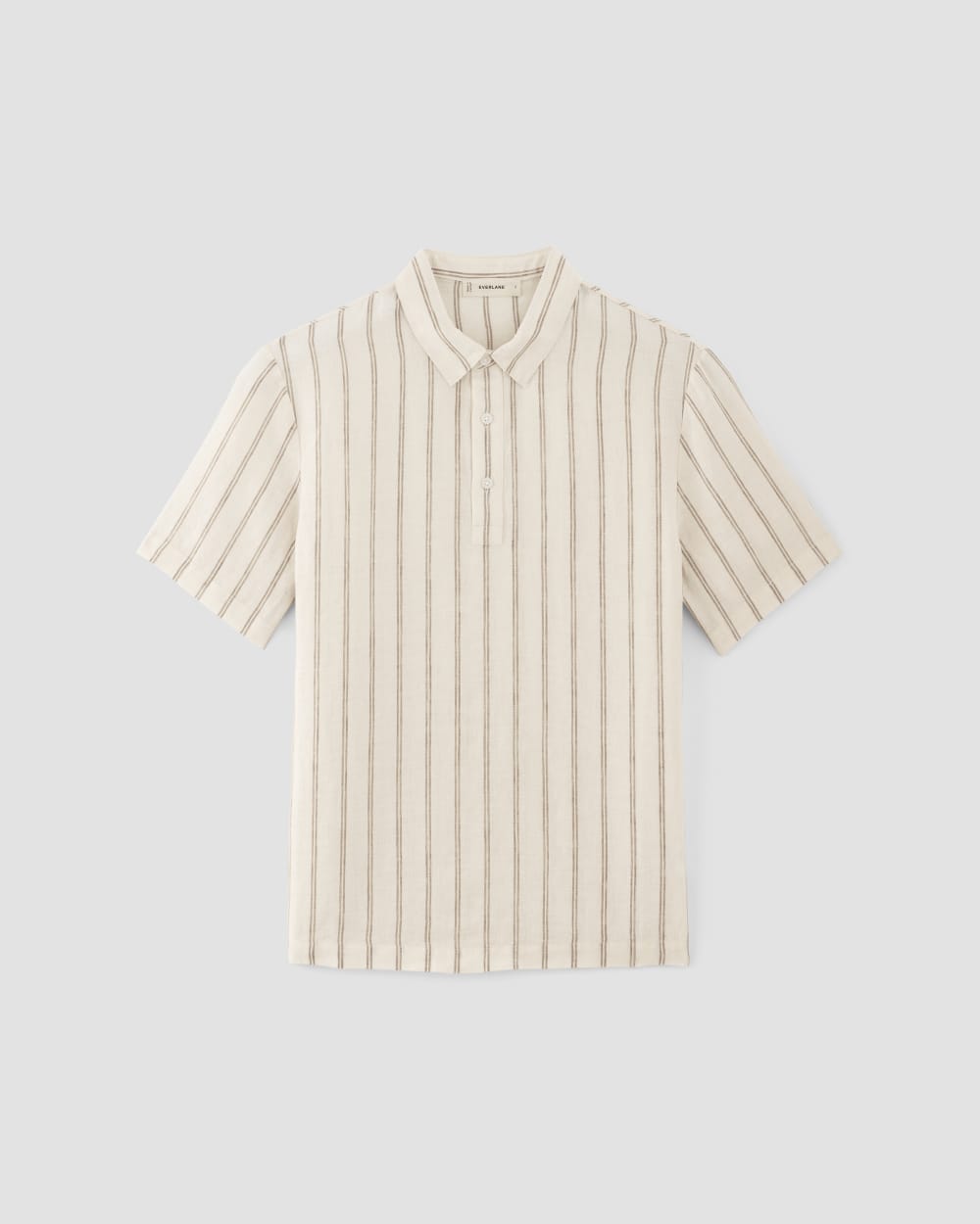 The Linen Short-Sleeve Popover Shirt | Bone / Cornstalk - Image 2