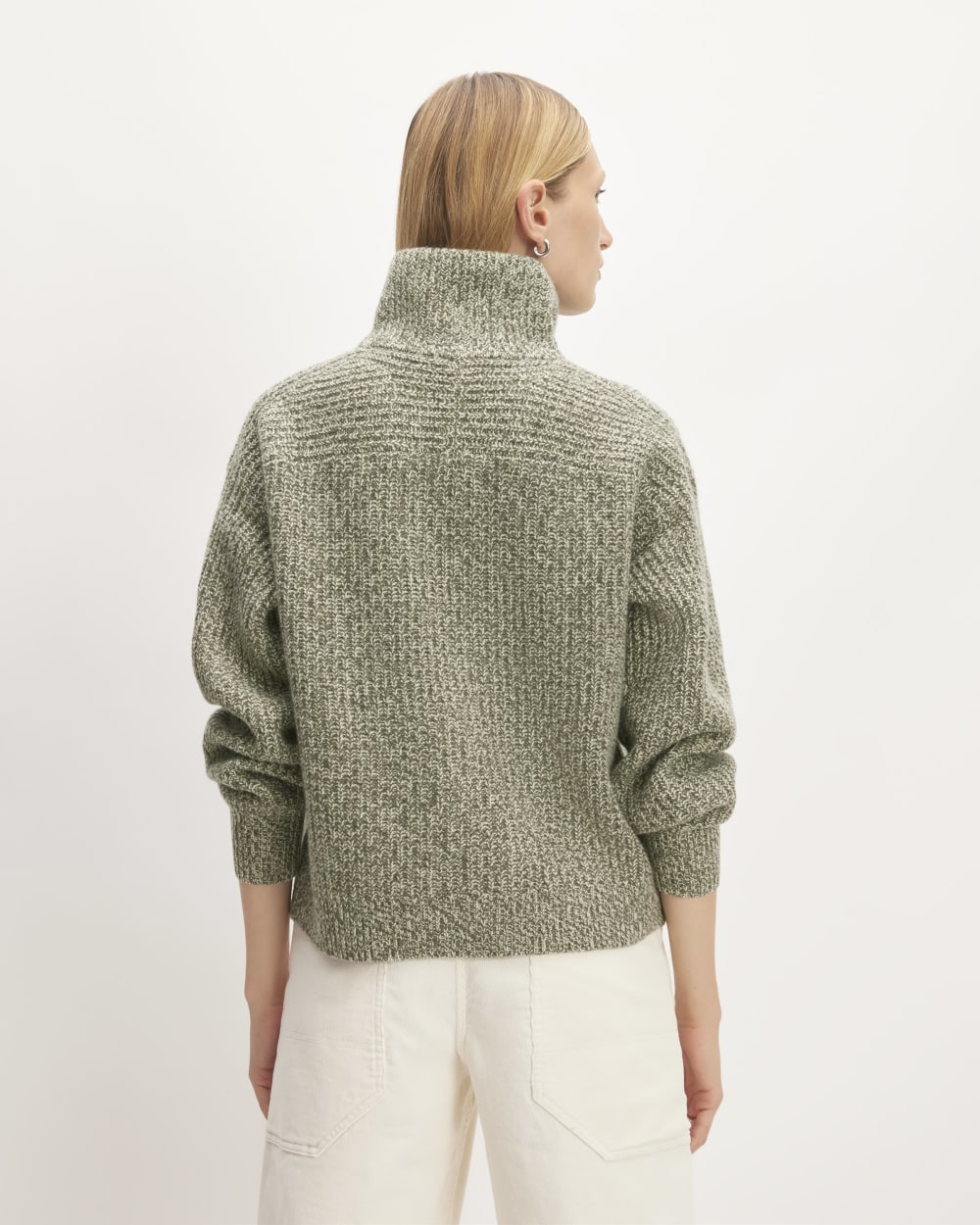 The Half-Zip Sweater in Luxe Merino | Seafoam Green / Kambaba Twist - Image 6