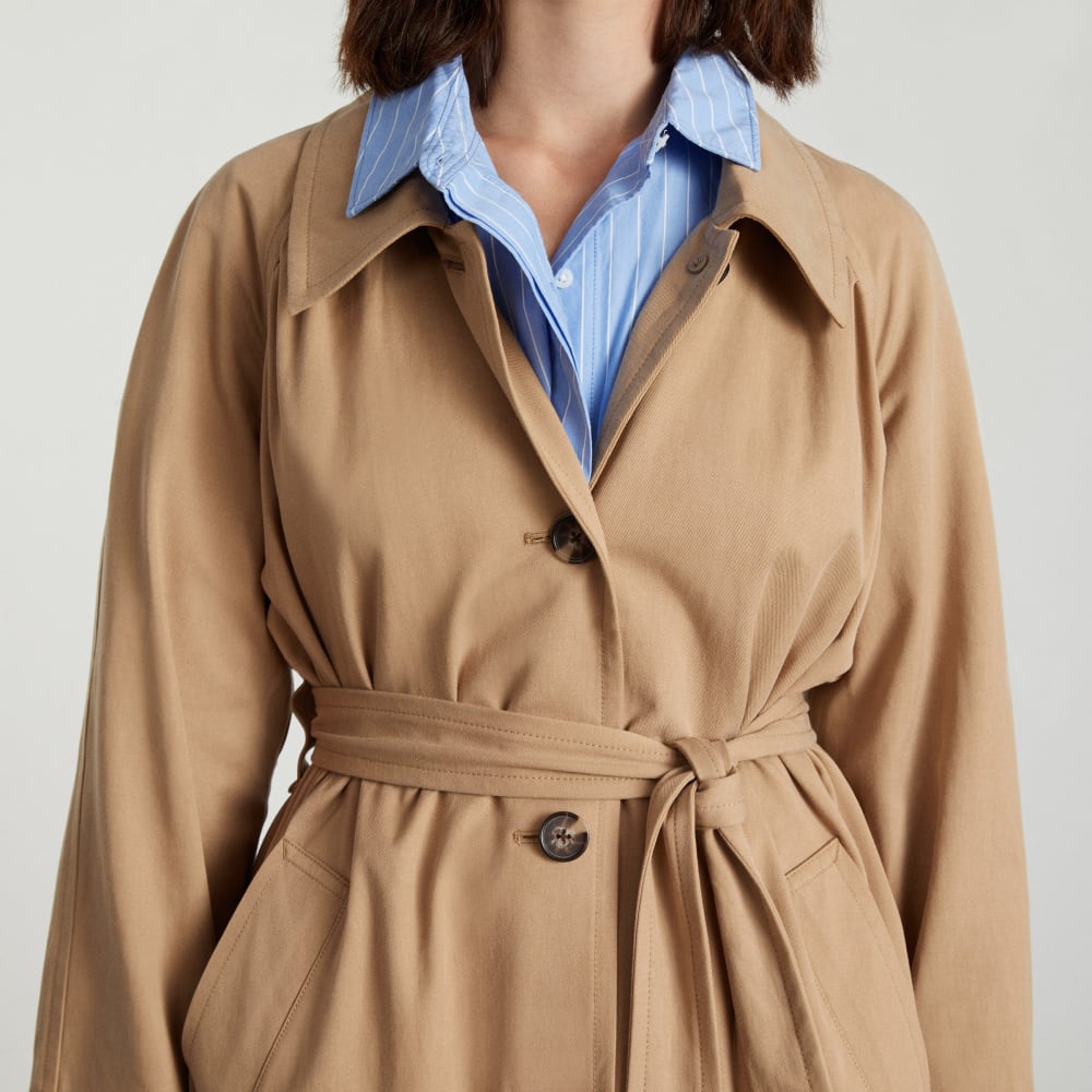 The Gathered Drape Trench | Ash Brown - Image 5
