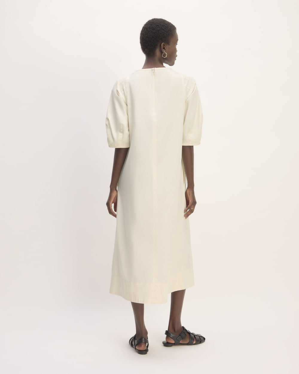 The Short-Sleeve Puff Midi Dress | Bone - Image 6