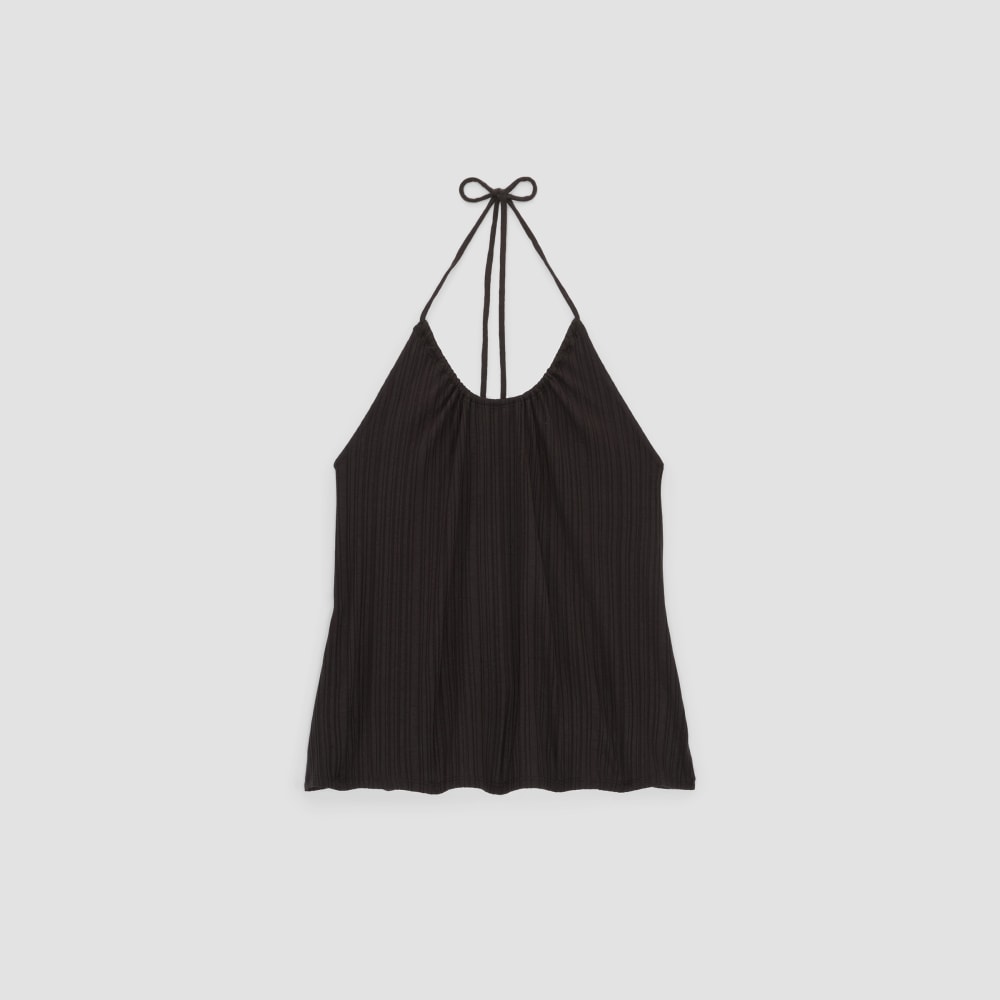 The Rib Soft Knit Halter Top | Black - Image 2