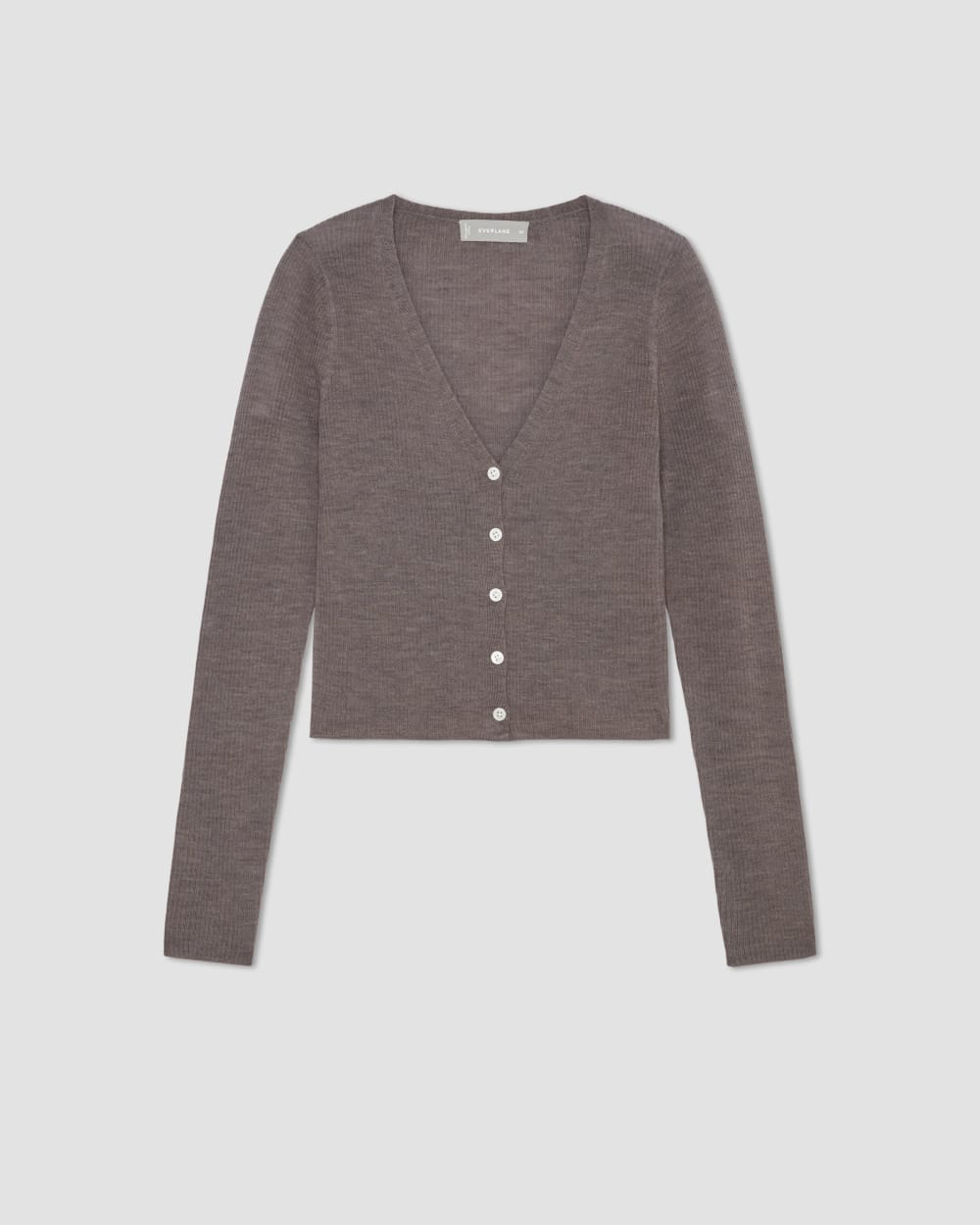 The Cardigan in Ultrasoft Merino | Heather Cocoa - Image 2