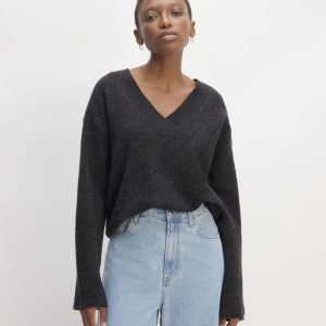 The Cozy-Stretch V-Neck Sweater | Charcoal
