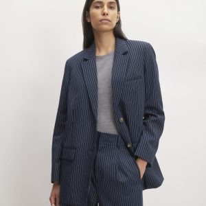 The Oversized Blazer in Buttersmooth | Navy / Bone