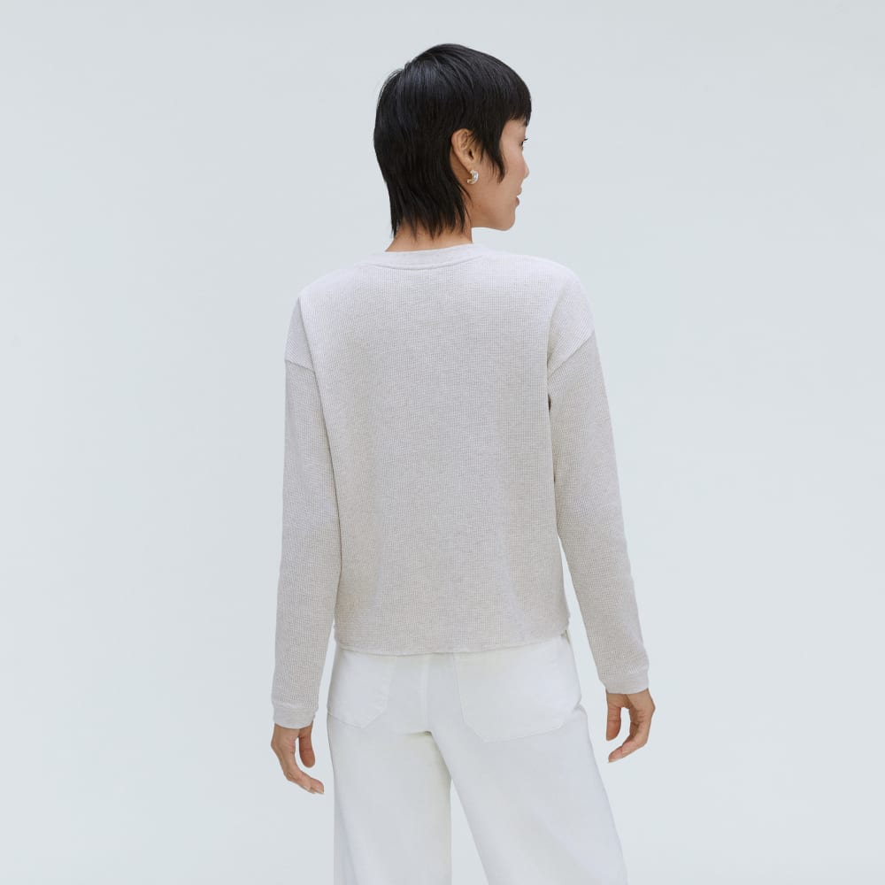 The Organic Cotton Waffle Henley | Heathered Tan - Image 3