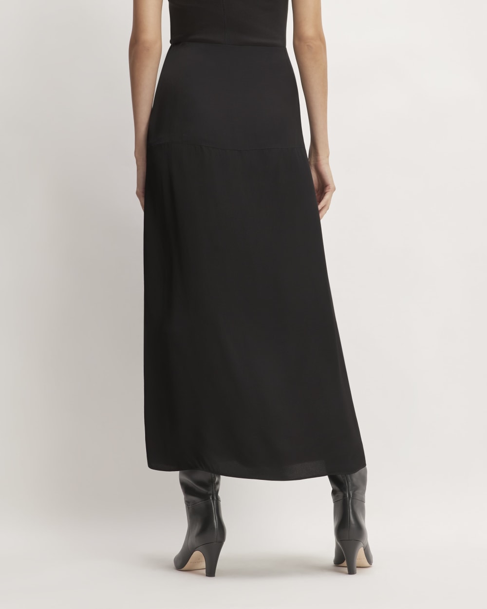 The Hammered Satin Slip Skirt | Black - Image 6