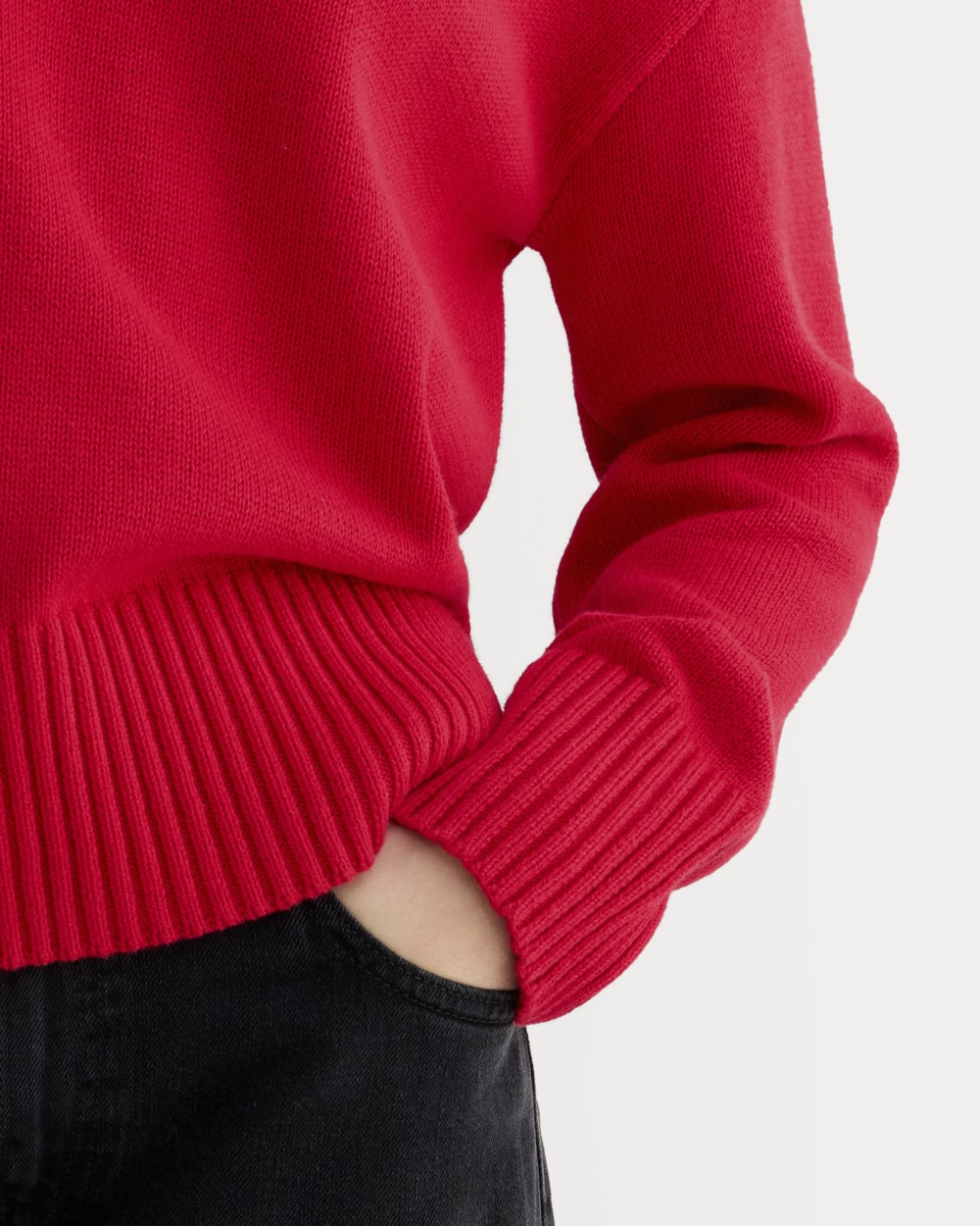 The Boxy Sweater in Everyday Cotton | Classic Red - Image 4