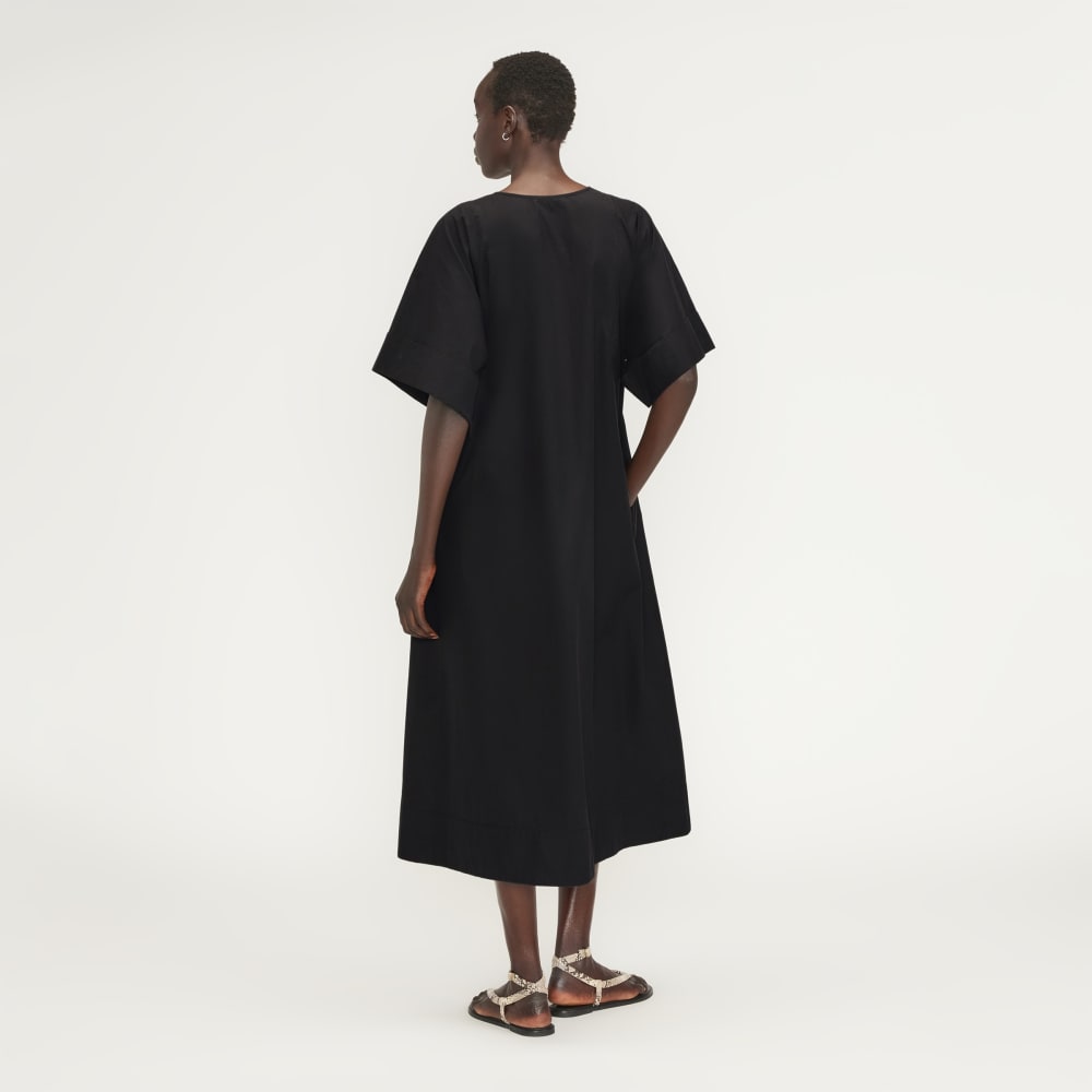 The Poplin Caftan Dress | Black - Image 6