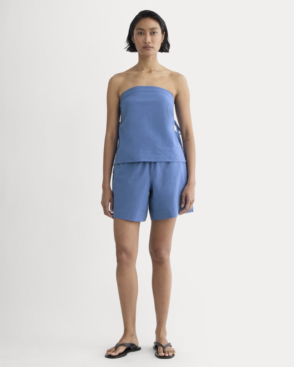 The Seersucker Tube Top | Soft Cobalt - Image 3