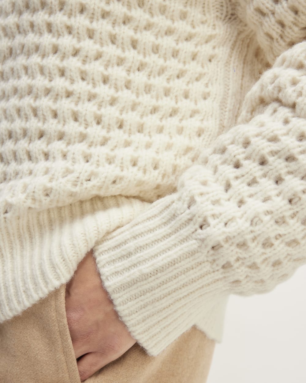 The Cloud Oversized Textured Crew | Bone - Image 5