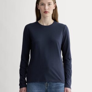 The Slim Long-Sleeve Crew in Essential Cotton | Navy