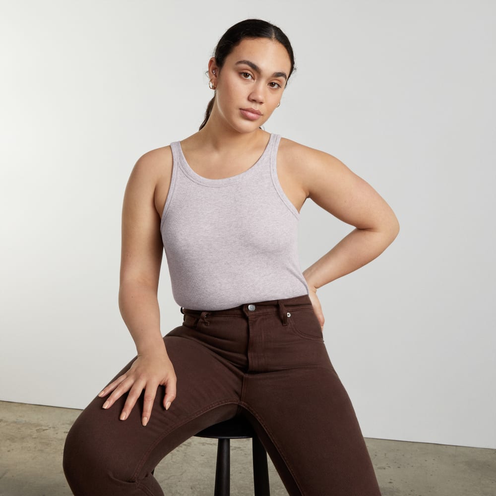 The Pima Micro-Rib Short Tank | Wisteria Grey - Image 6