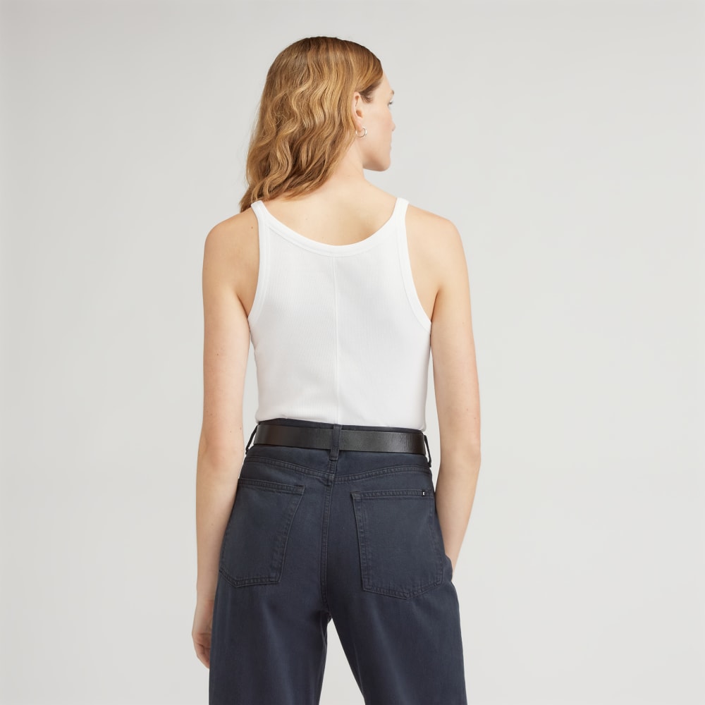 The Supima® Micro-Rib Cropped Tank | White - Image 4