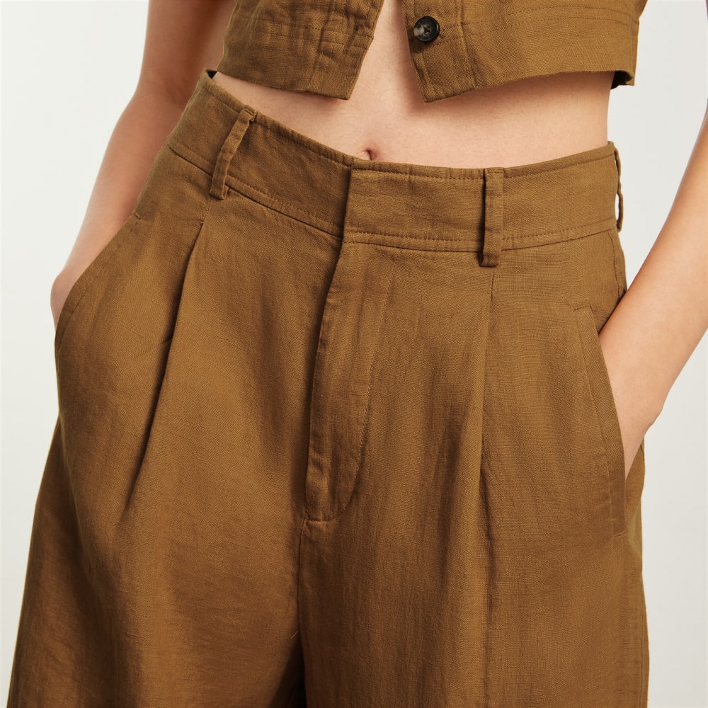 The Linen Way-High® Drape Pant | Tawny Brown - Image 5
