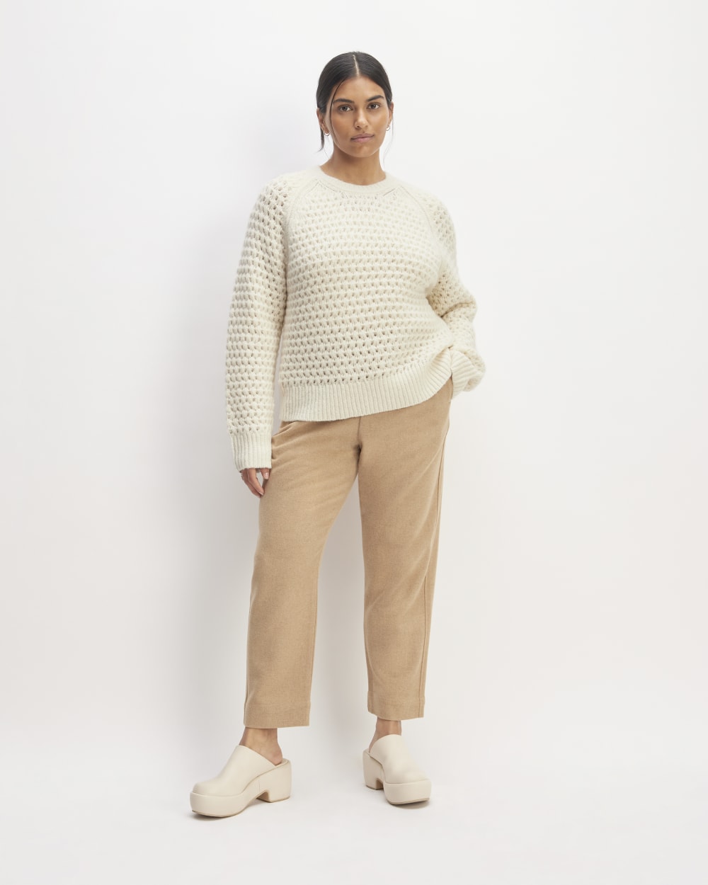 The Cloud Oversized Textured Crew | Bone - Image 3