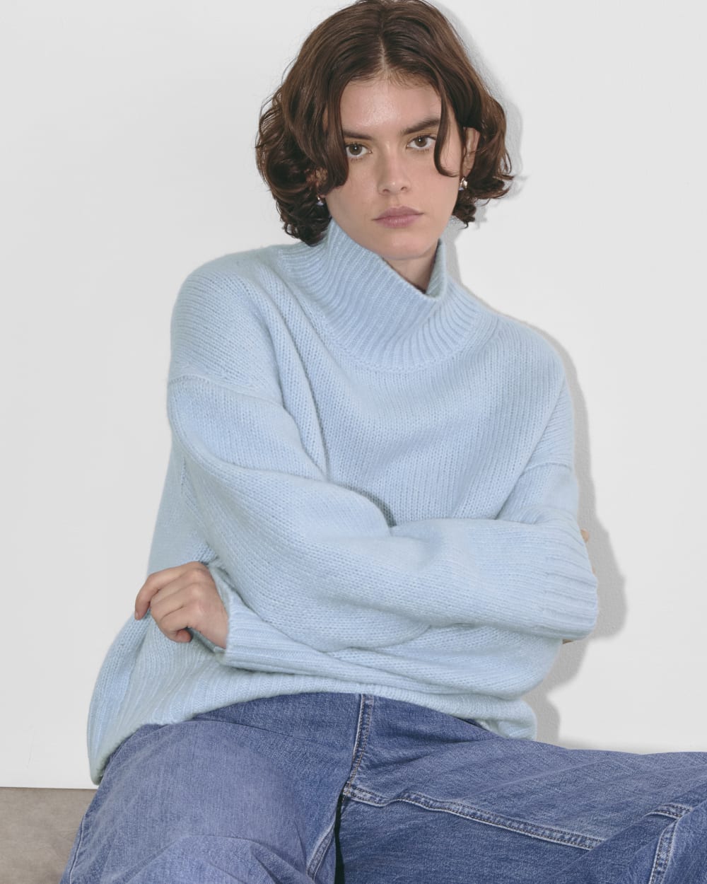 The Cloud Oversized Turtleneck | Chambray Blue - Image 3