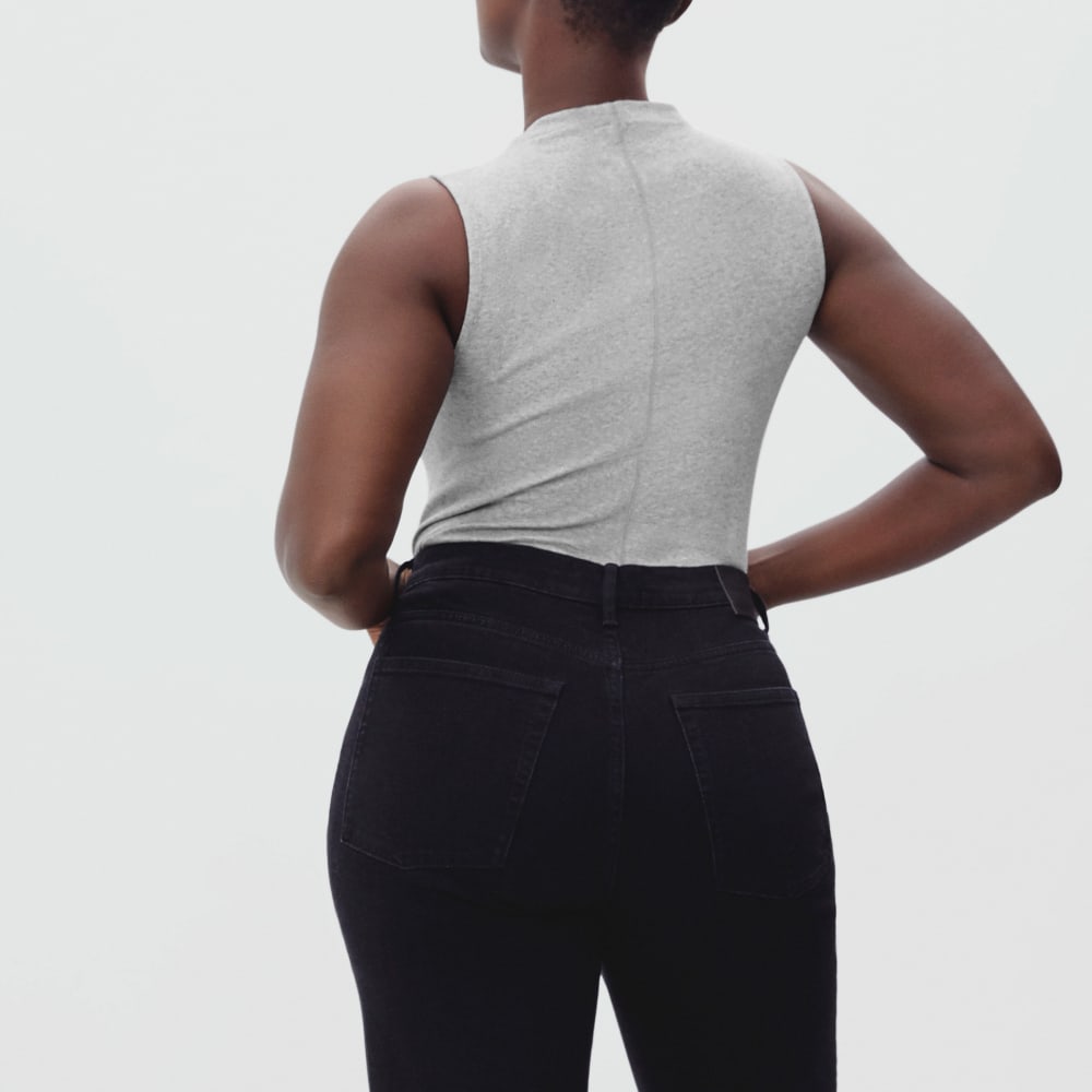 The Pima Micro-Rib Funnel-Neck Tank | Heathered Grey - Image 3