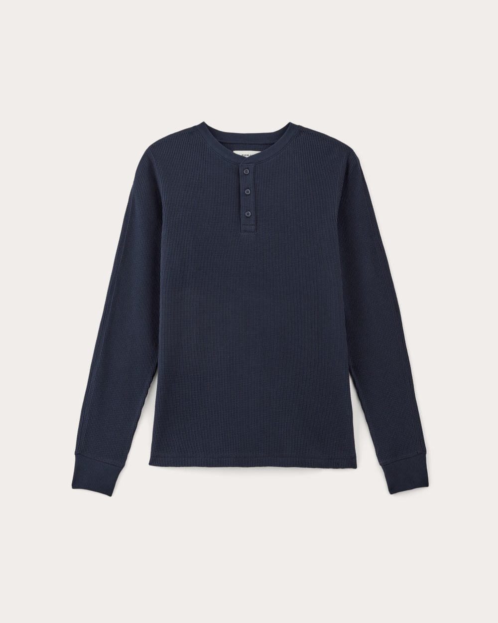 The Waffle Long-Sleeve Henley | Navy - Image 2