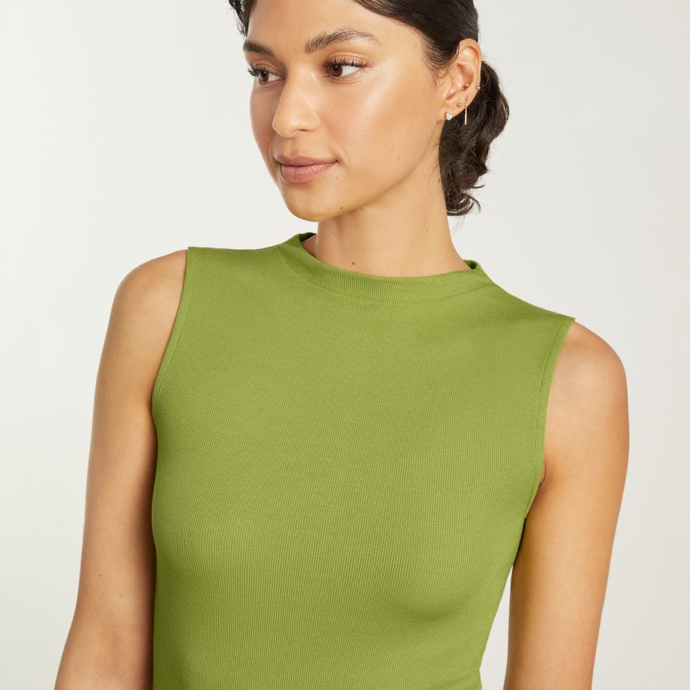 The Pima Micro-Rib Funnel-Neck Tank | Pepper - Image 5