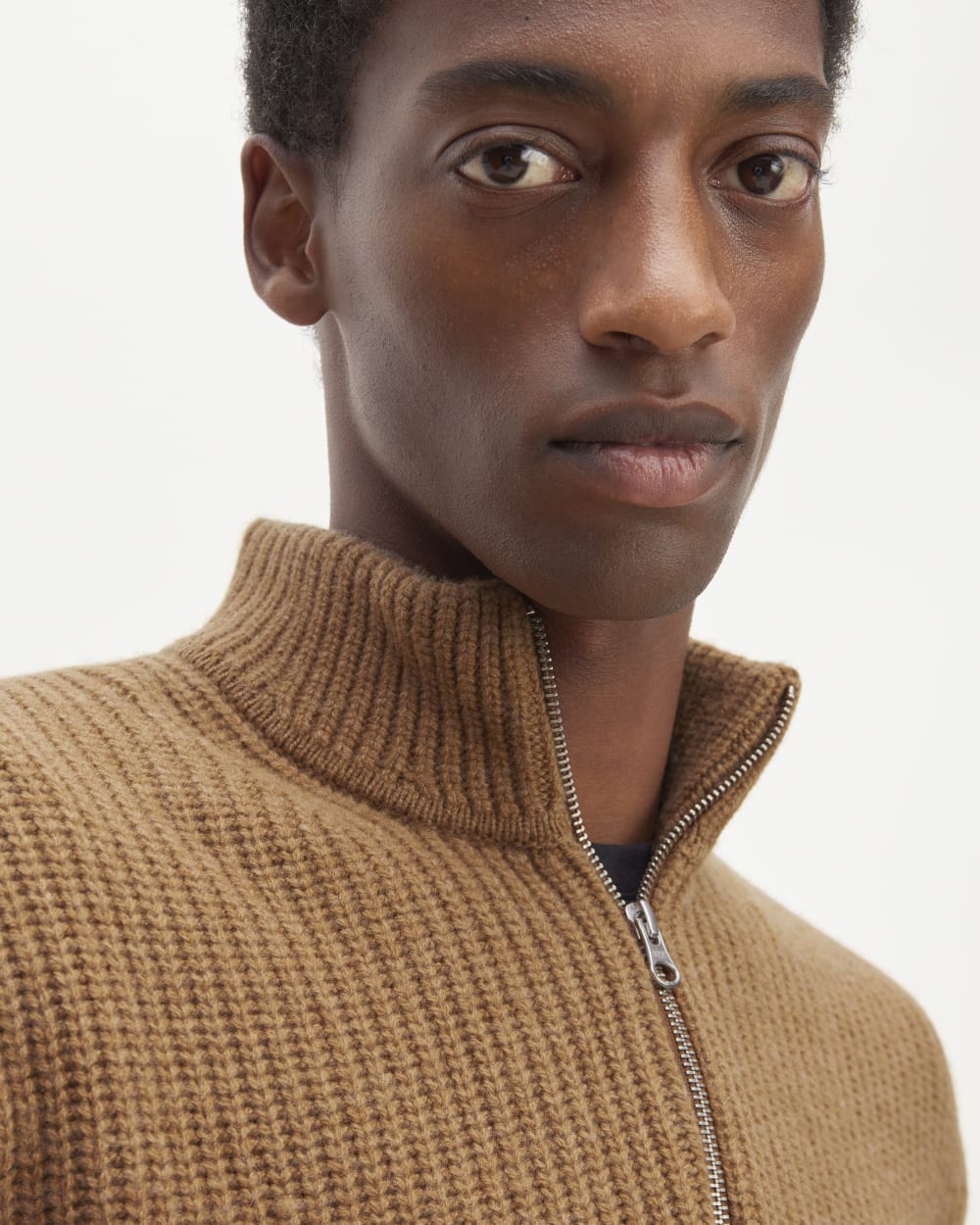 The Felted Merino Half-Zip Sweater | Deep Camel - Image 4
