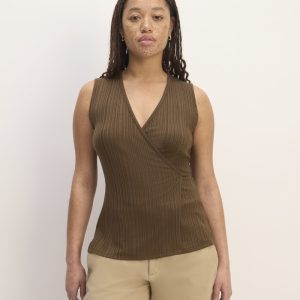 The Rib Wrap Top | Cocoa