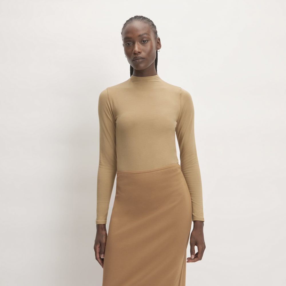 The Supima? Form Funnel Neck Tee | Tiger's Eye