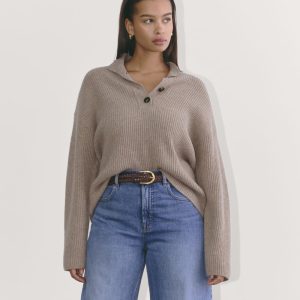 The Cocoon Henley in Wool Cashmere | Oatmeal