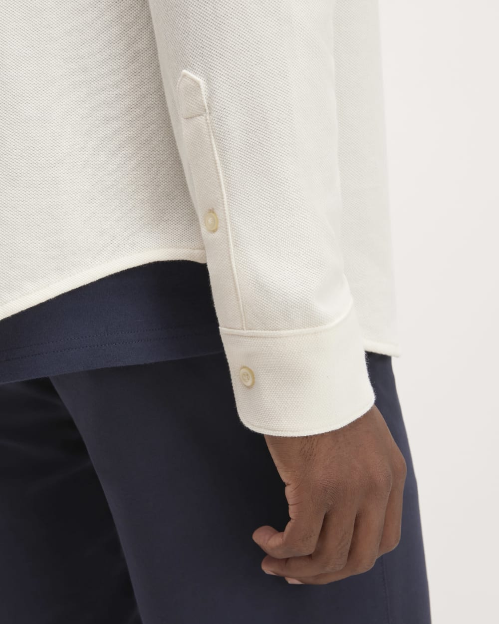 The Long-Sleeve Pique Shirt | Bone - Image 5