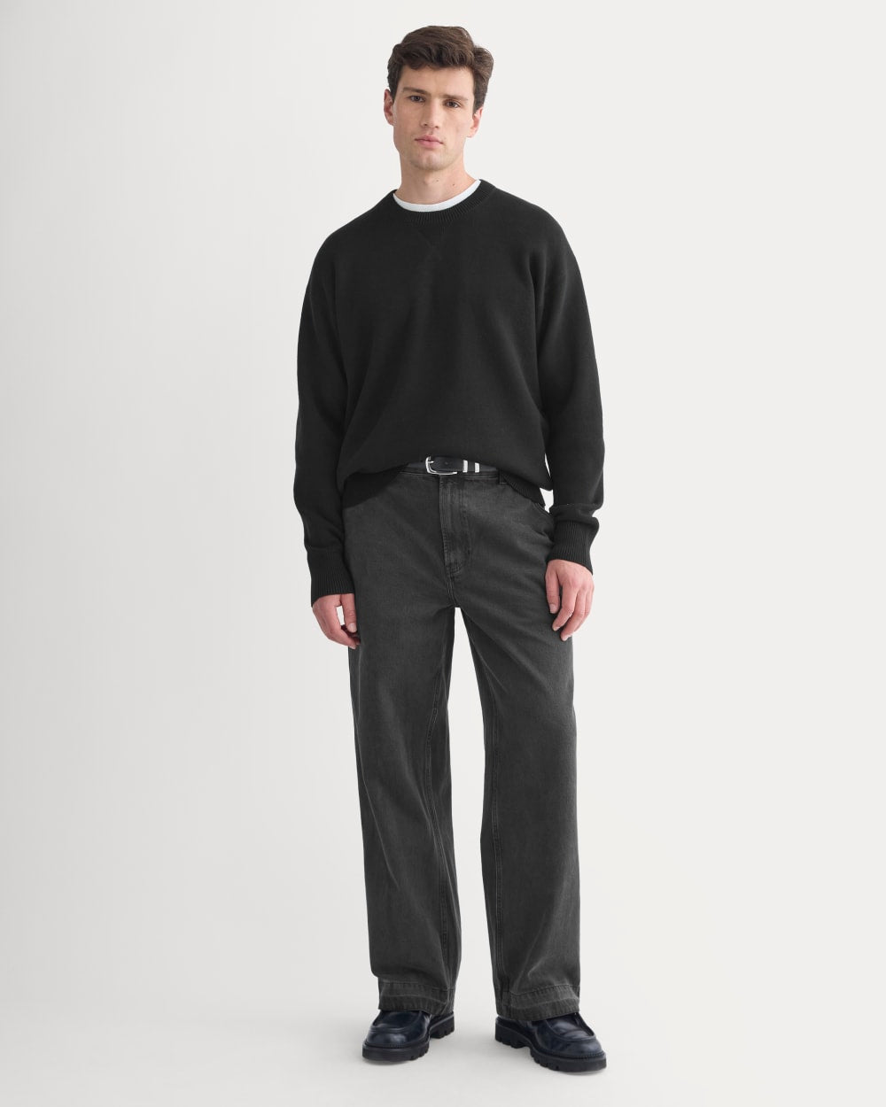 Luxe Merino Double-Knit Sweater | Black - Image 3