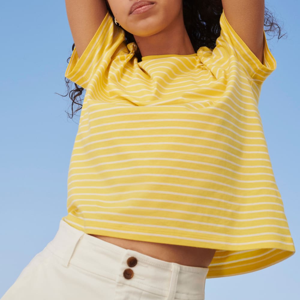 The Box-Cut Tee in Essential Cotton | Acacia / Tan | No Pocket - Image 7