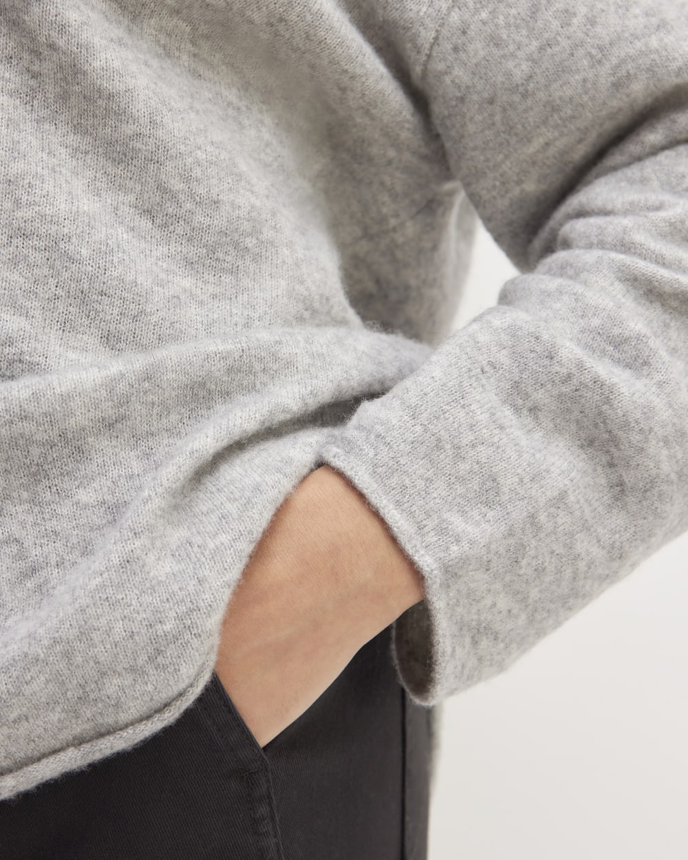 The Cozy-Stretch V-Neck Sweater | Heathered Grey - Image 5