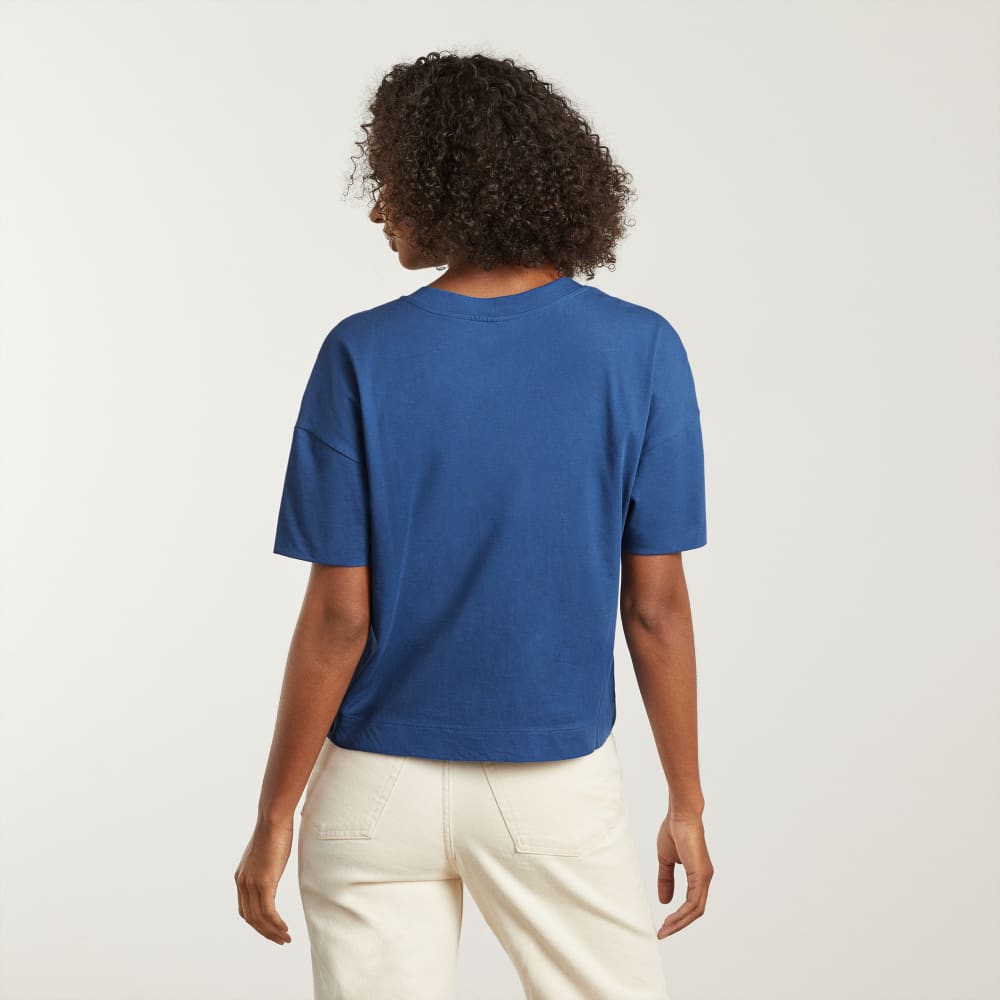 The Organic Cotton Slouchy V-Neck | Deep Blue - Image 3
