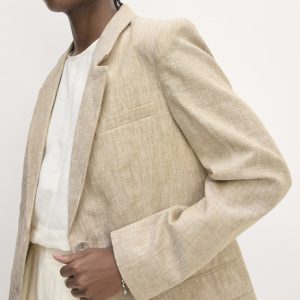 The Oversized Blazer in Linen | Cornstalk Chambray