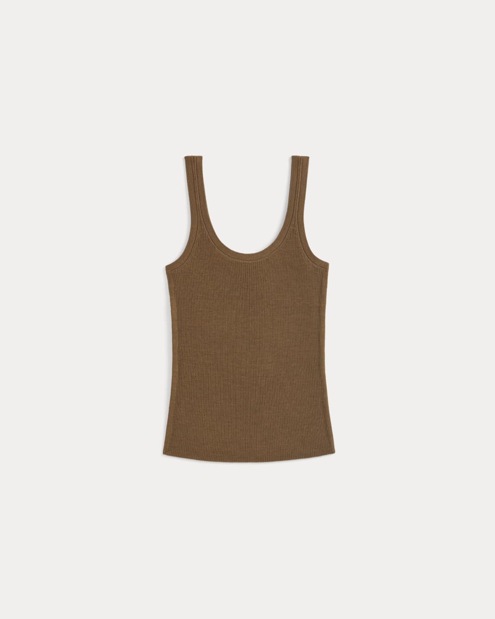 The Light Ribbed Cami in Ultrasoft Merino | Heathered Toffee - Image 2