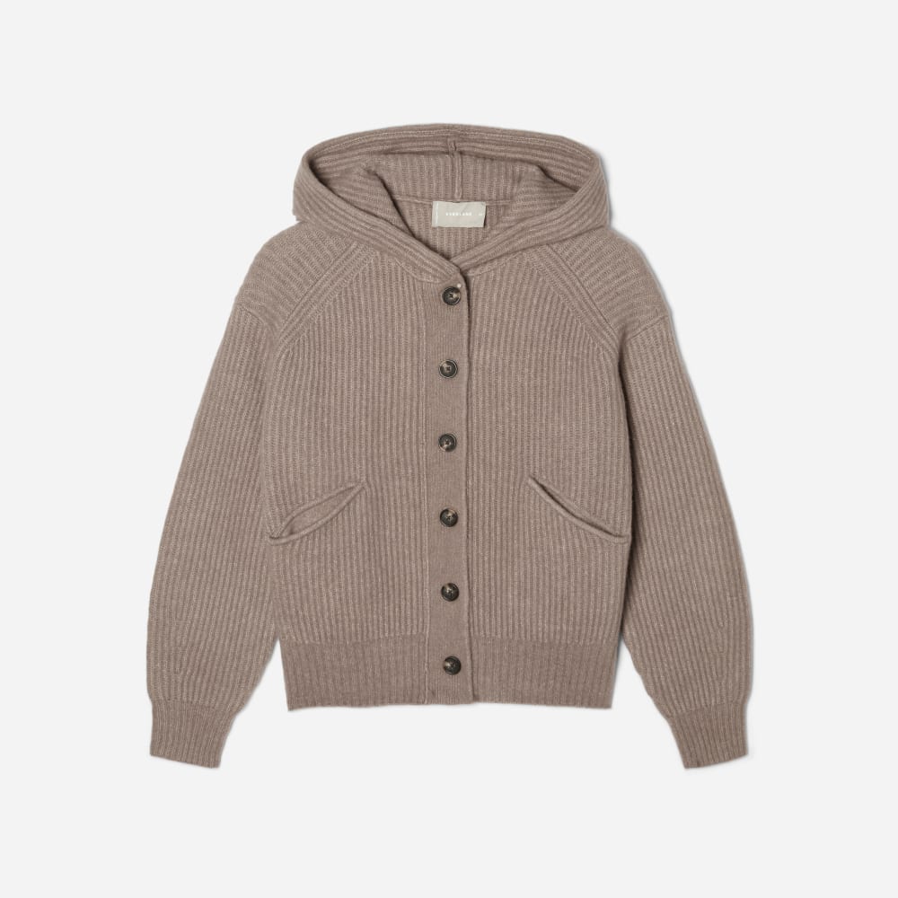 The Cozy-Stretch Hooded Cardigan | Taupe Grey - Image 2