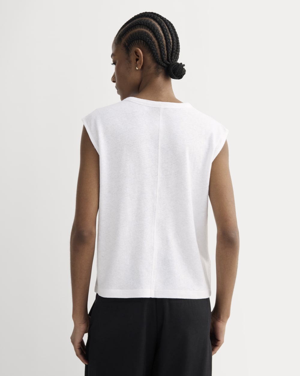 The Muscle Tee in Cotton Linen | White - Image 4
