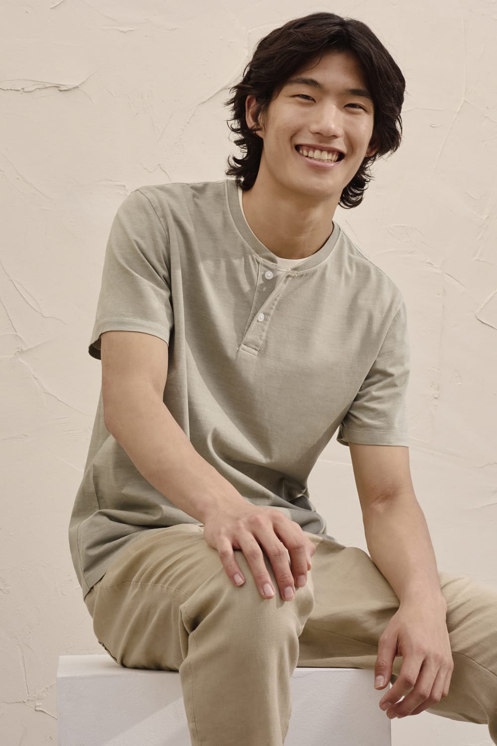 The Cotton Slub Henley | Heather Oatmeal - Image 4