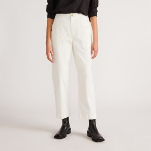 The Organic Cotton Herringbone Pant | Bone