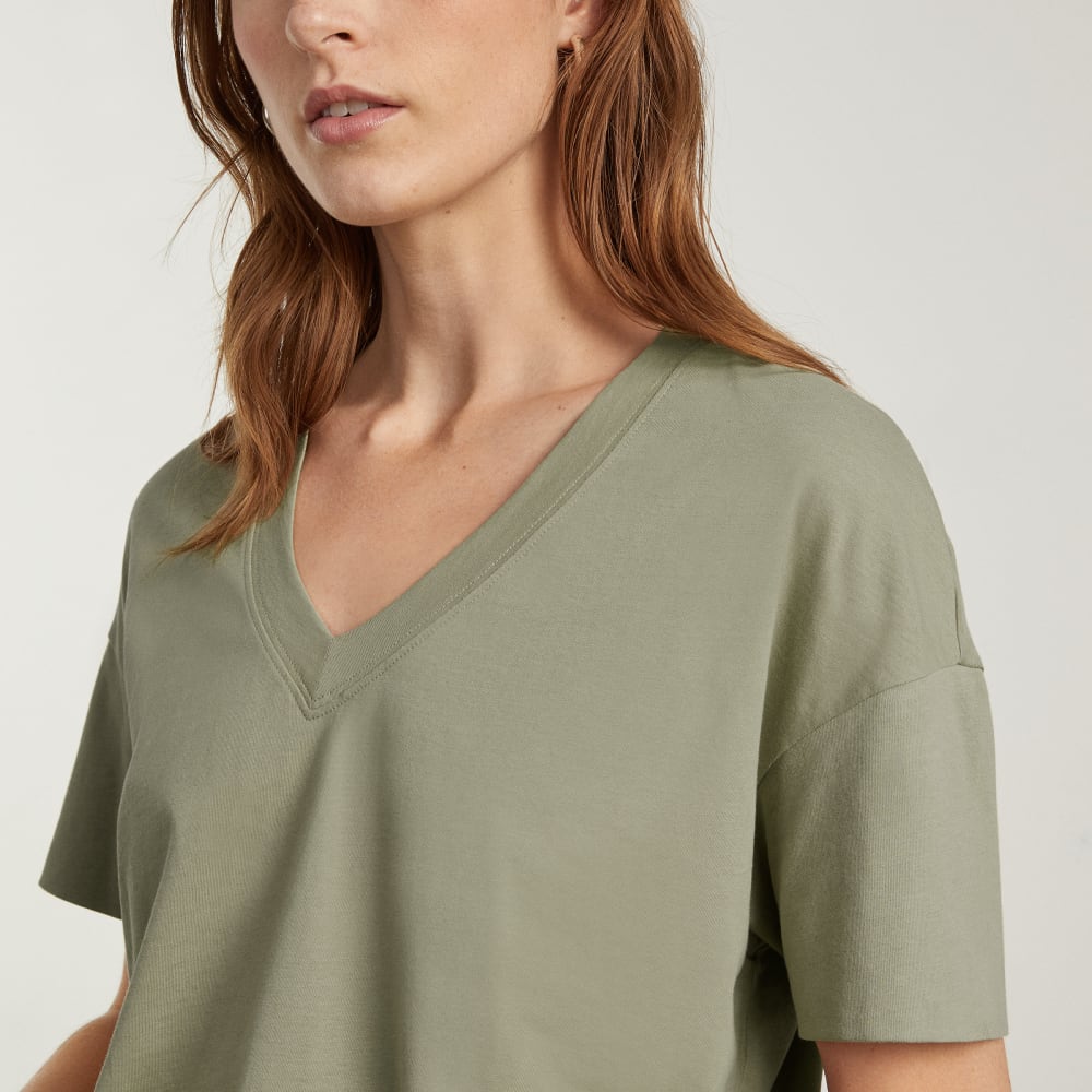 The Organic Cotton Slouchy V-Neck | Reed - Image 5
