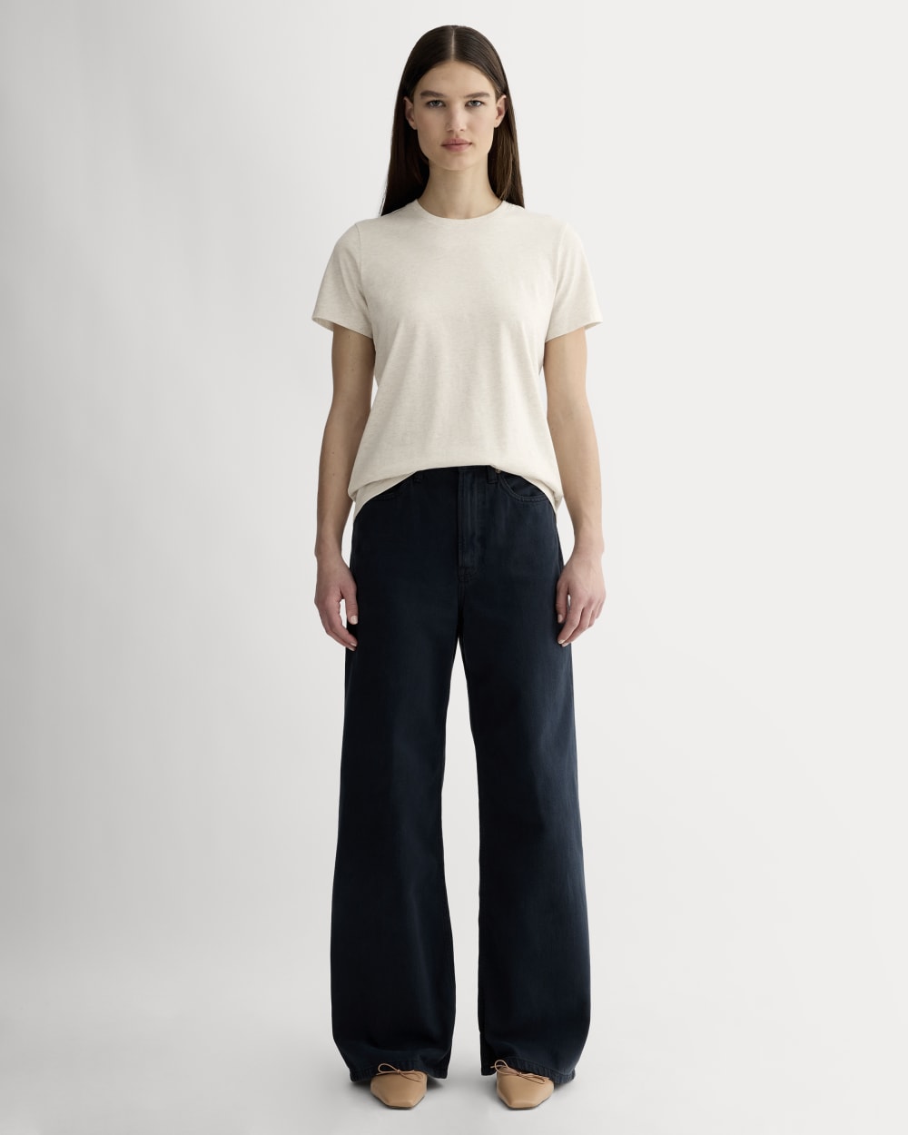 The Slim Crew in Essential Cotton | Heathered Oat - Image 3