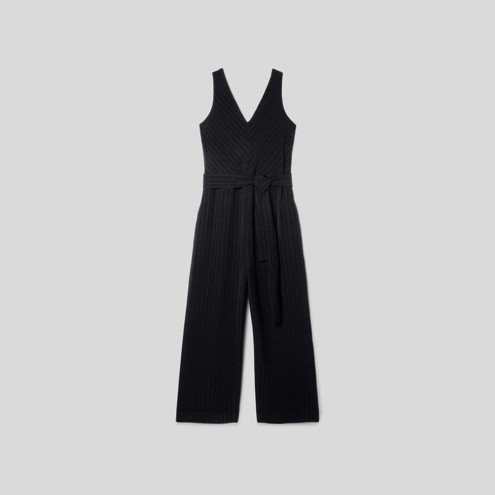 The City Stripe Draped Jumpsuit | Black - Image 2