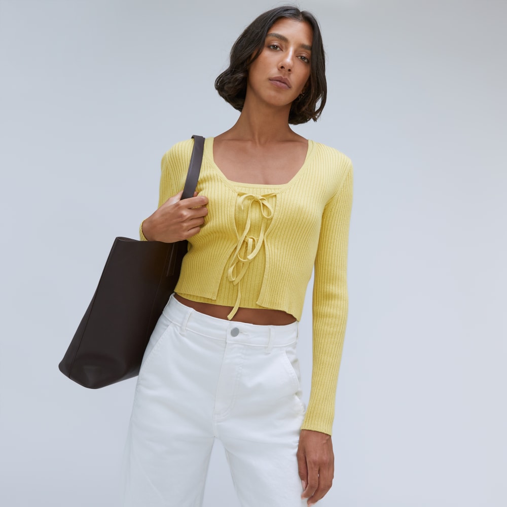 The Cotton-Merino Front-Tie Top | Dandelion - Image 5