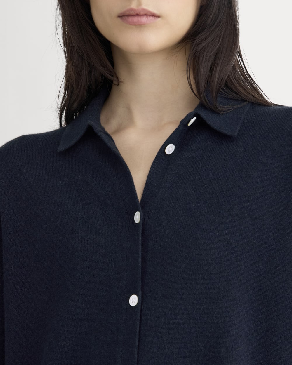 Cashmere Button-Up Shirt | Navy - Image 4
