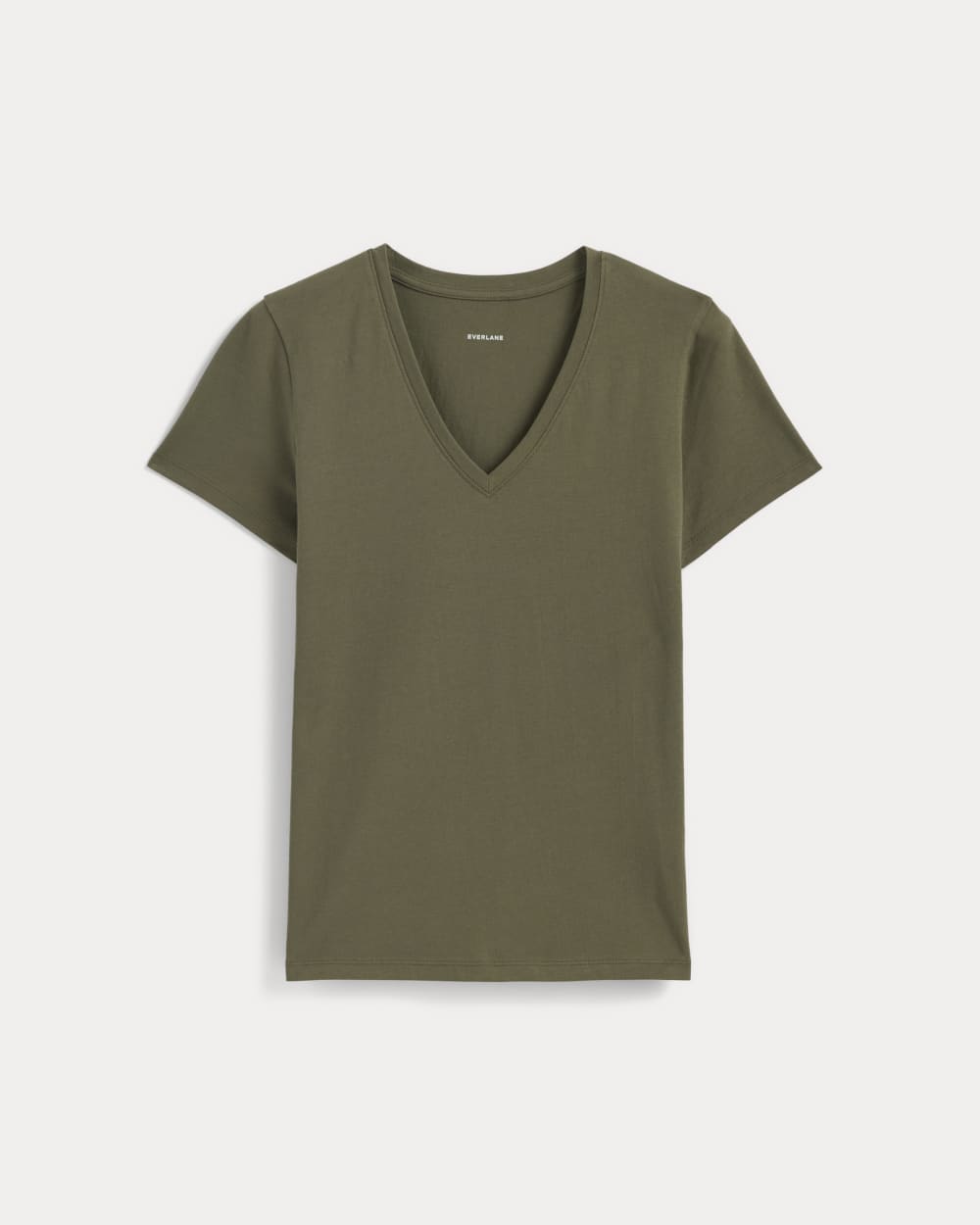 The Slim V-Neck Tee in Essential Cotton | Kalamata - Image 2