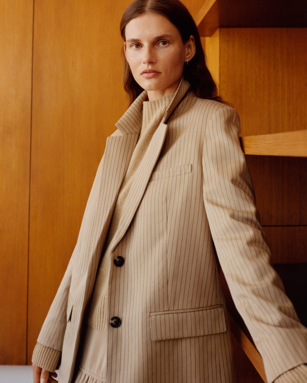 The Oversized Blazer in Buttersmooth | Cornstalk / Black - Image 7